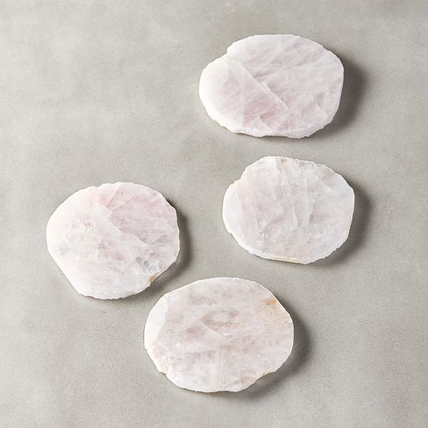 CB2 Rose Quartz Coasters